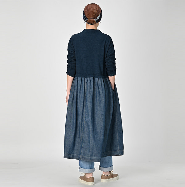 Indigo Denim x Dekoboko Tenjiku Dress Nou Female Model