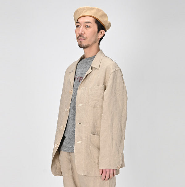 Linen Cloth Ocean Jacket Male Model