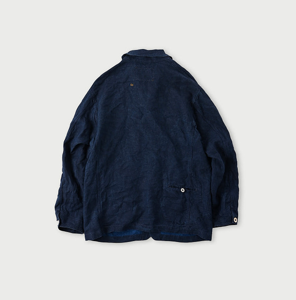 Indigo Linen Cloth Ocean Jacket Back