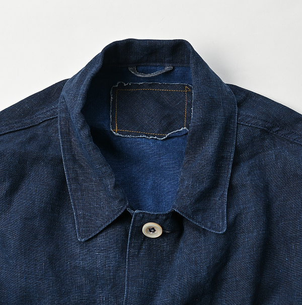 Indigo Linen Cloth Ocean Jacket Detail