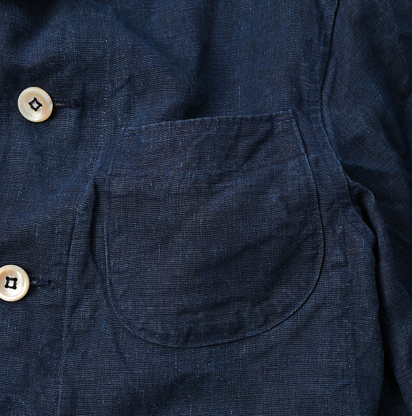 Indigo Linen Cloth Ocean Jacket Detail