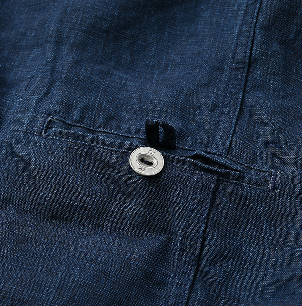 Indigo Linen Cloth Ocean Jacket Detail