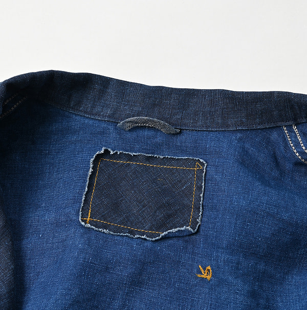 Indigo Linen Cloth Ocean Jacket Detail