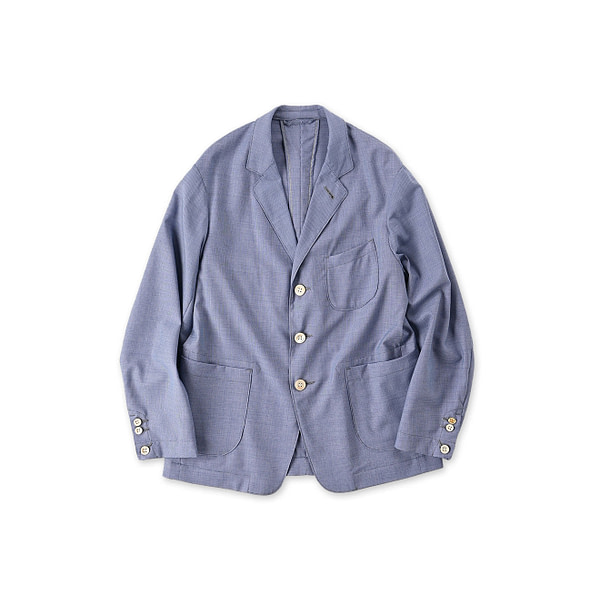 Summer Wool Miyuki Jacket MEN Blue Houndstooth