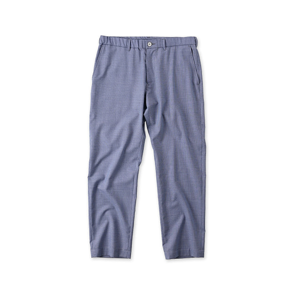 Summer Wool Easy Slacks Pants MEN Blue Houndstooth