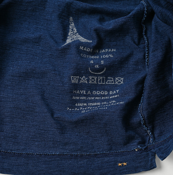 Indigo Tenjiku 908 Ocean T-shirt Detail