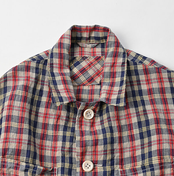 Indian Linen Madras 908 4-pocket Shirt Detail