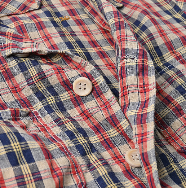 Indian Linen Madras 908 4-pocket Shirt Detail