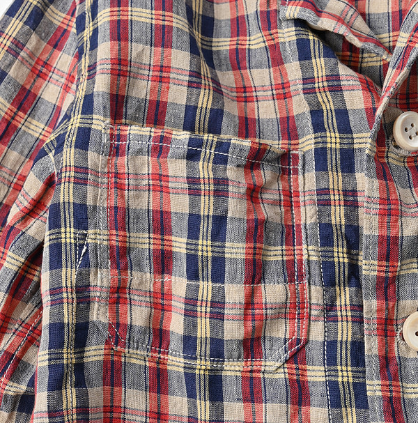 Indian Linen Madras 908 4-pocket Shirt Detail