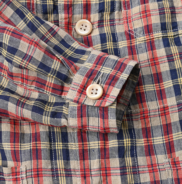 Indian Linen Madras 908 4-pocket Shirt Detail