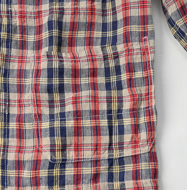 Indian Linen Madras 908 4-pocket Shirt Detail