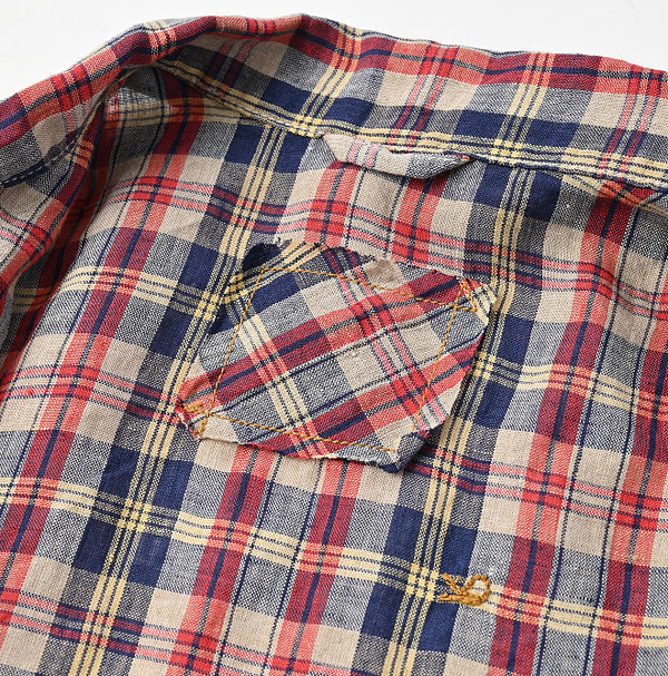 Indian Linen Madras 908 4-pocket Shirt Detail