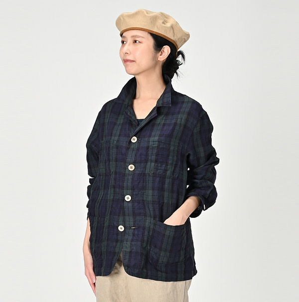 Indian Linen Madras 908 4-pocket Shirt Female Model