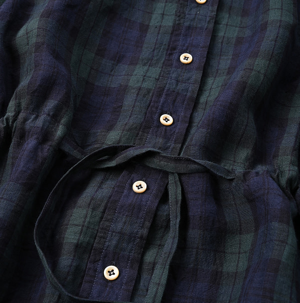 Indian Linen Madras 908 4-pocket Shirt Detail