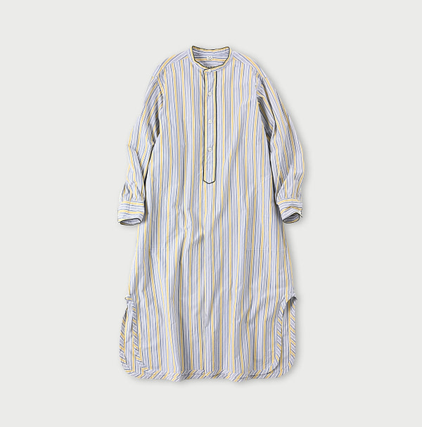 Damp Multi Stripe Pajama Dress Yellow Stripe