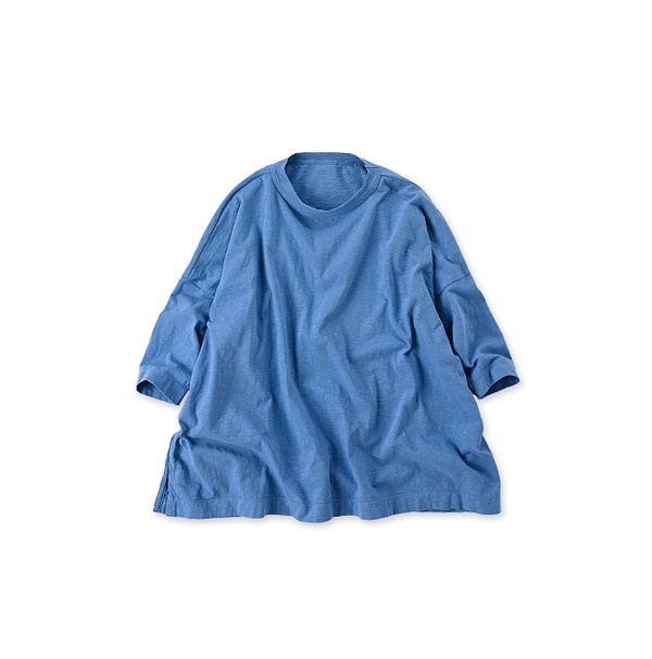 Big Slit T-shirt White Hayama Blue