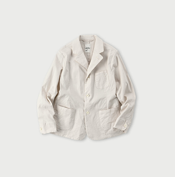 Cotton Linen OX Stretch Shirt Jacket White