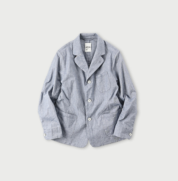 Cotton Linen OX Stretch Shirt Jacket Saxe