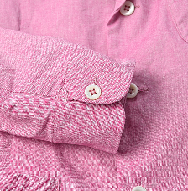 Cotton Linen OX Stretch Shirt Jacket Detail