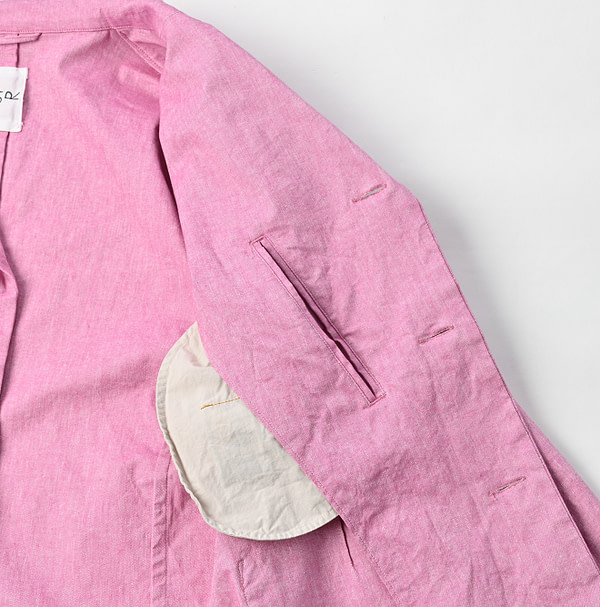 Cotton Linen OX Stretch Shirt Jacket Detail