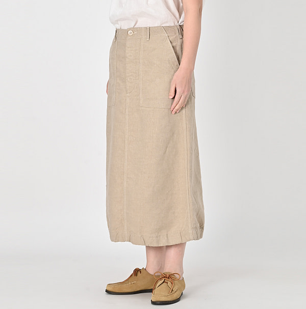 Linen Cloth Baker Skirt Female Model