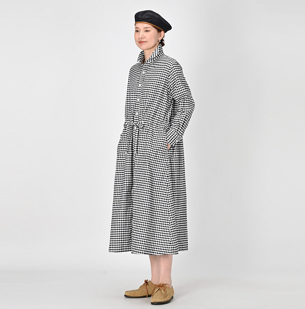 Usu OX Gingham Shirt Dress Female Model