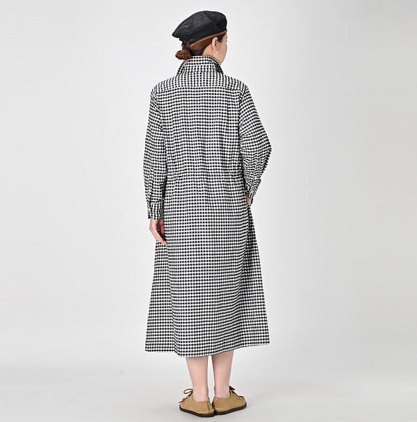 Usu OX Gingham Shirt Dress Female Model