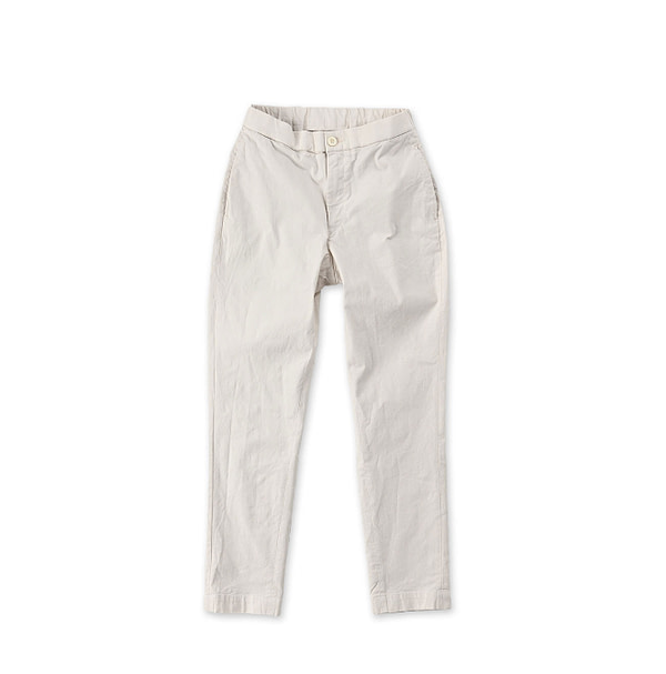 Cotton Linen OX Stretch Easy Slim Pants White