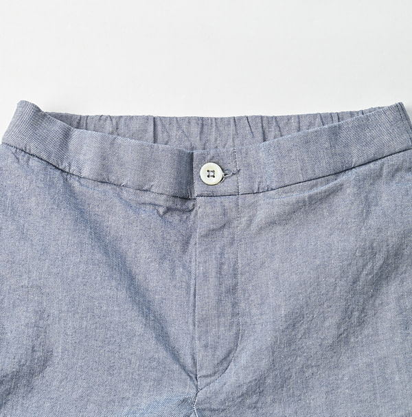 Cotton Linen OX Stretch Easy Slim Pants Detail