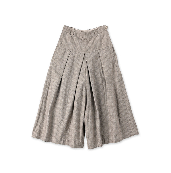 Yorimoku Cotton Tweed Culotte Skirt Stripe