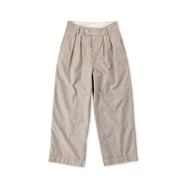 Yorimoku Cotton Tweed Charlotte Baggy Pants Stripe