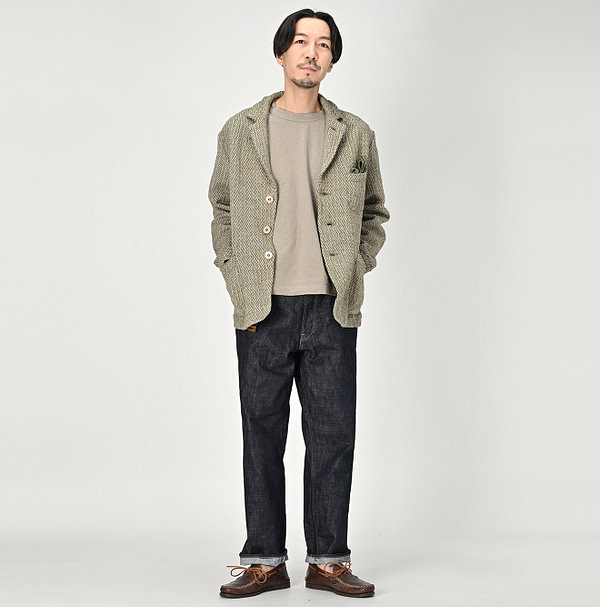 Linen Herringbone 908 Jacket Male Model