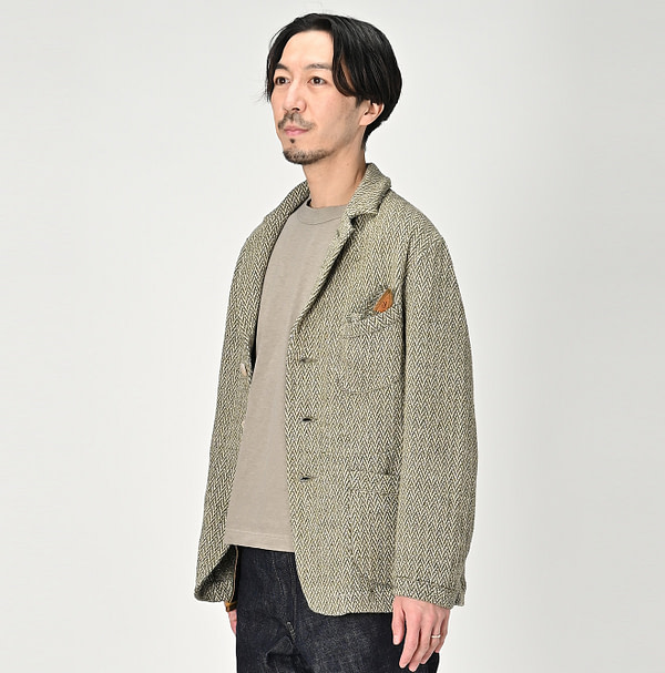 Linen Herringbone 908 Jacket Male Model