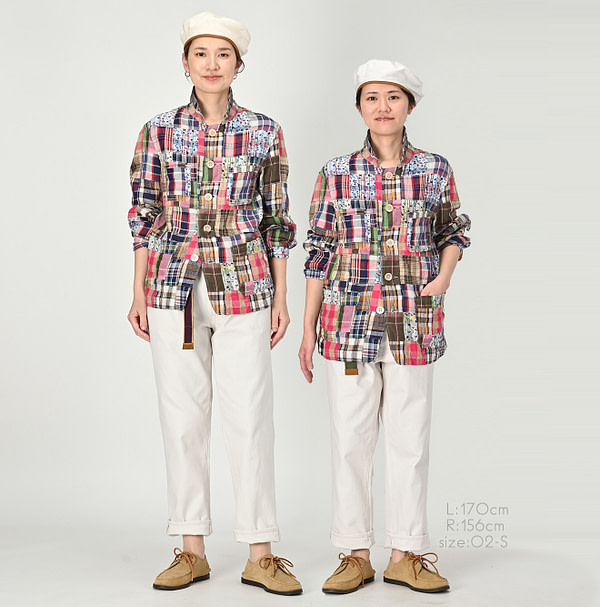 Mix Patchwork 908 4-pocket Shirt Female Models