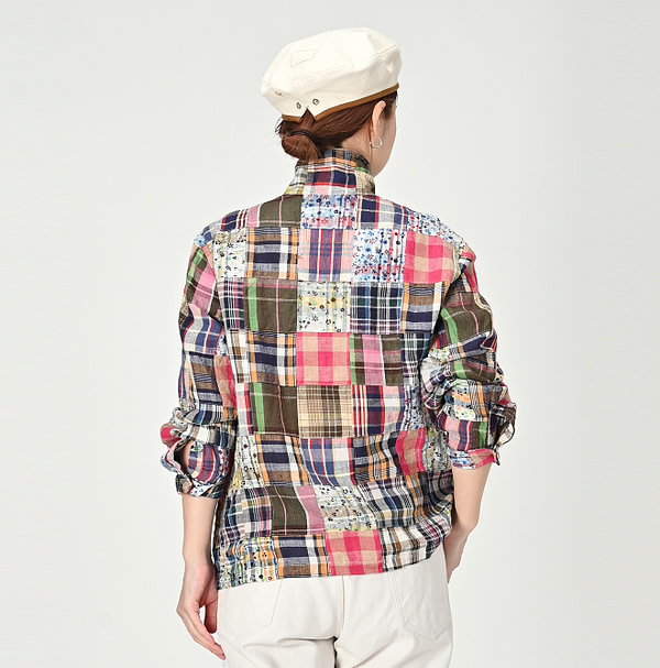 Mix Patchwork 908 4-pocket Shirt Female Model