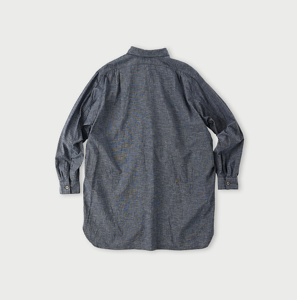 Indigo Hakeme 908 Grandpa Pull Shirt Back