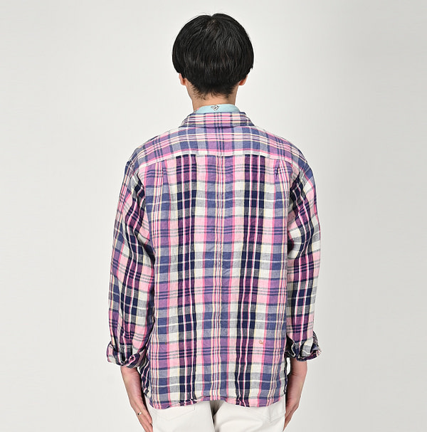 Indian Linen Twill 908 8 Knot Shirt Male Model