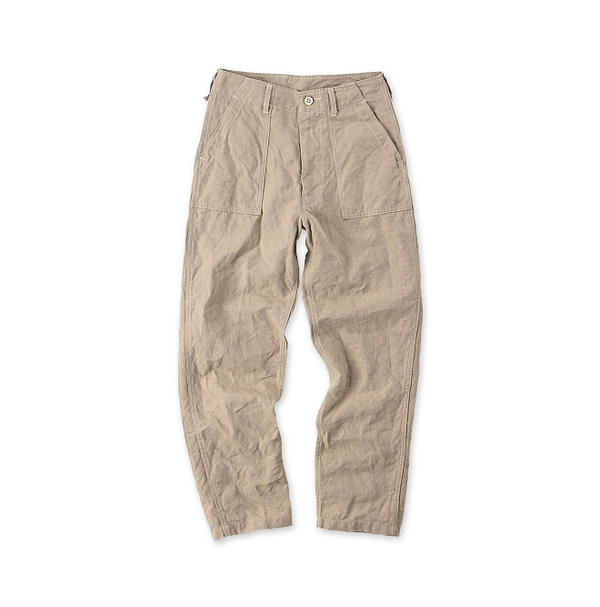 Linen Cloth 908 Baker Pants Beige Chambray