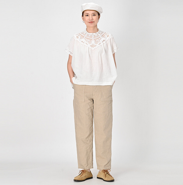 Linen Cloth 908 Baker Pants Female Model