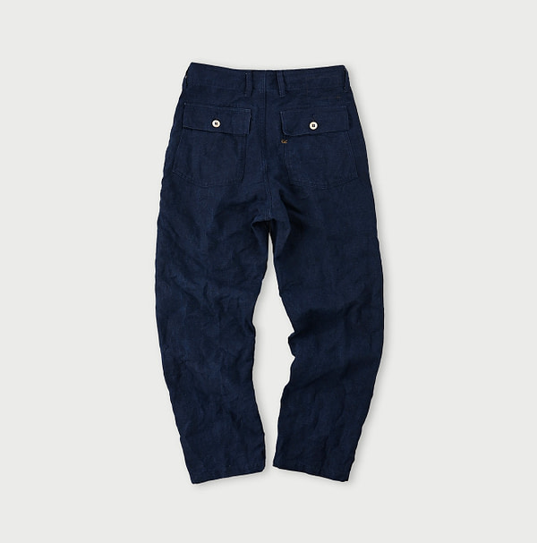 Indigo Linen Cloth 908 Baker Pants Back