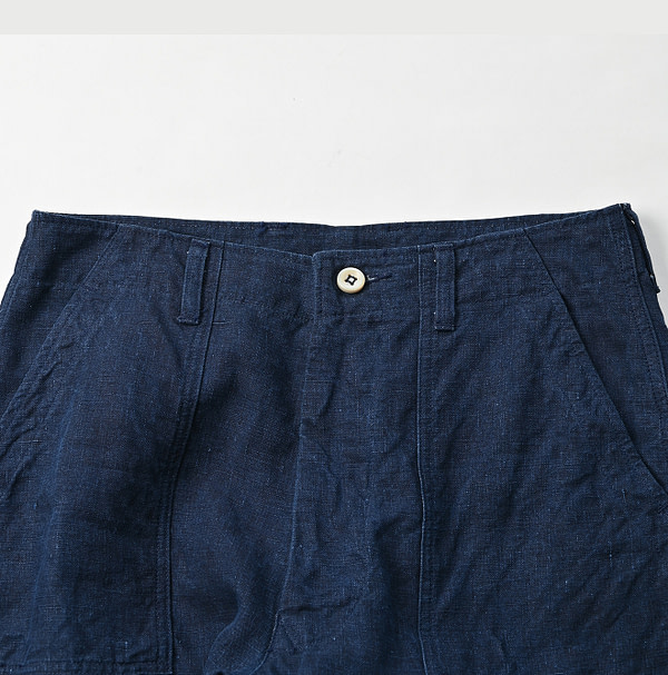 Indigo Linen Cloth 908 Baker Pants Detail