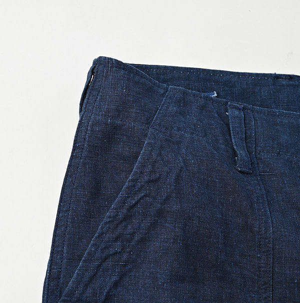 Indigo Linen Cloth 908 Baker Pants Detail