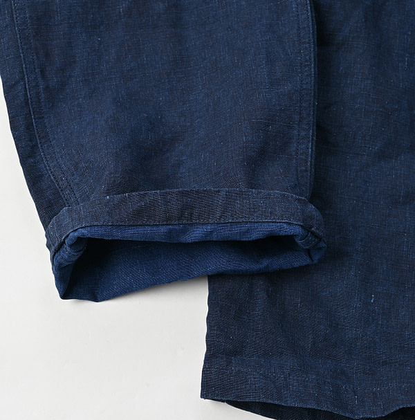 Indigo Linen Cloth 908 Baker Pants Detail