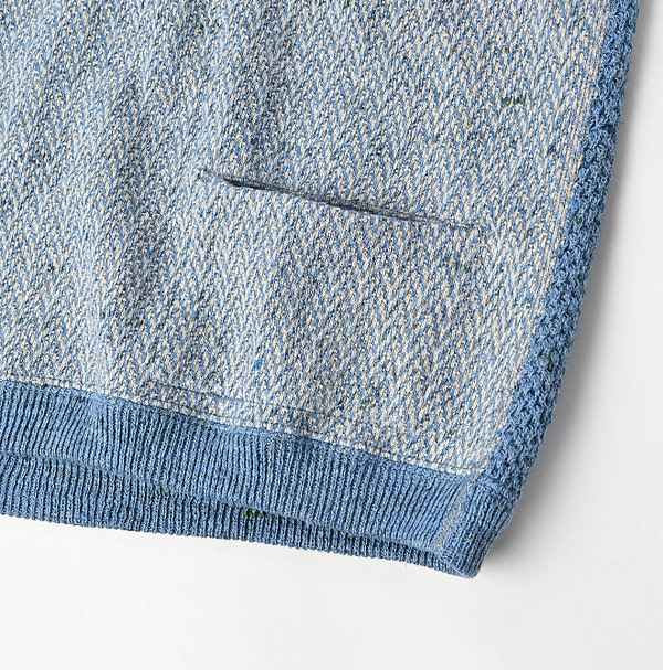 Linen Herringbone 908 Vest Detail