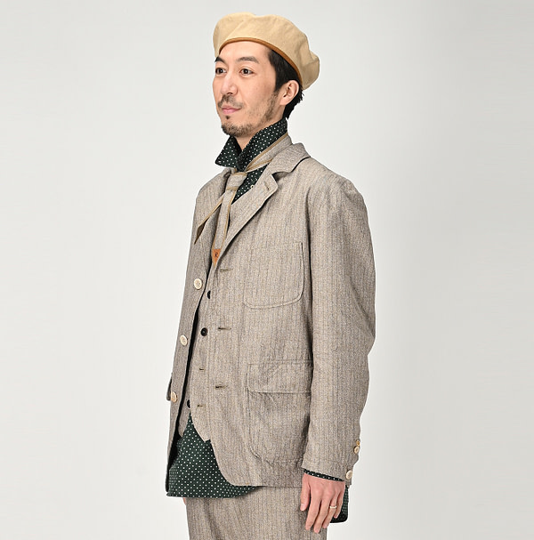 Yorimoku Cotton Tweed Blazer Male Model