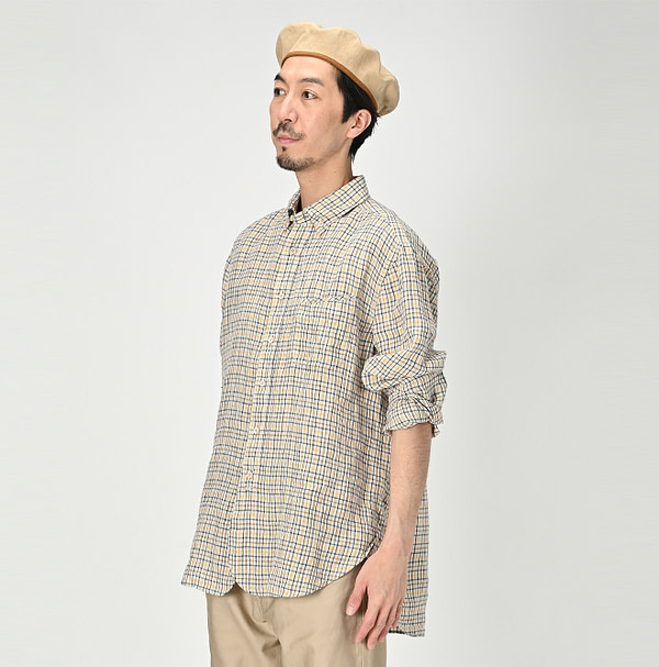 Indian Linen 908 Loafer Button Down Shirt Male Model