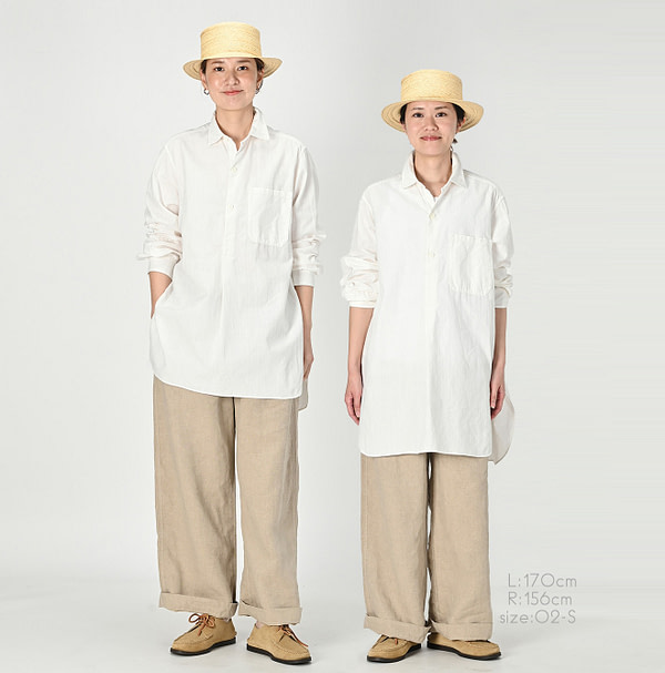 Khadi OX 908 Grandpa Pull Shirt Female Models