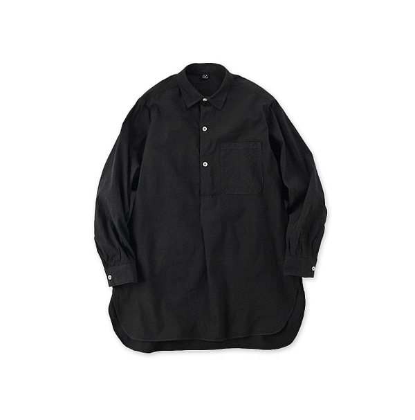 Indigo Khadi OX 908 Grandpa Pull Shirt Sumi Black