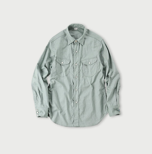 504 OX 908 Eastern Shirt Green Chambray