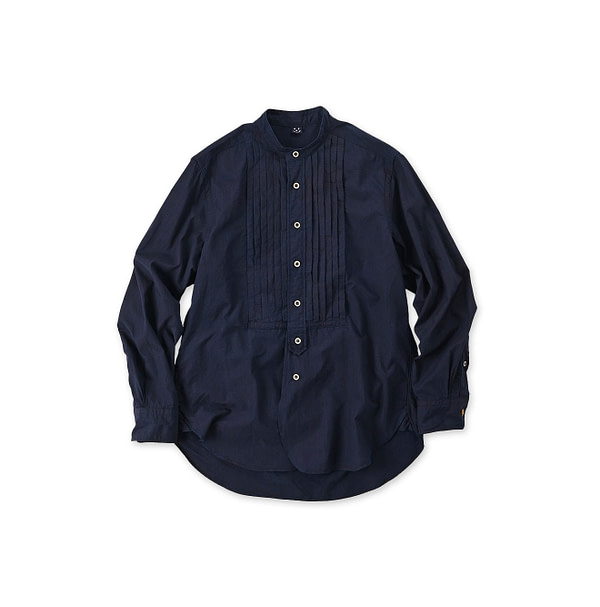 Indigo Batiste Pintuck 908 Stand Shirt Indigo